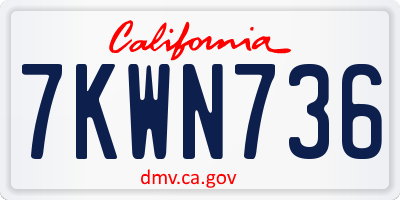 CA license plate 7KWN736