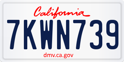CA license plate 7KWN739