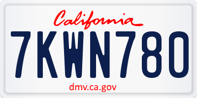 CA license plate 7KWN780