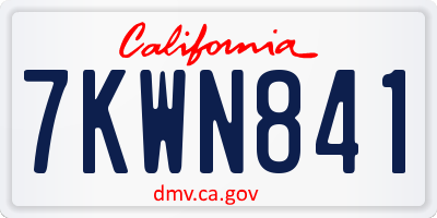 CA license plate 7KWN841