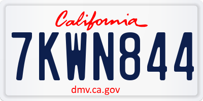 CA license plate 7KWN844