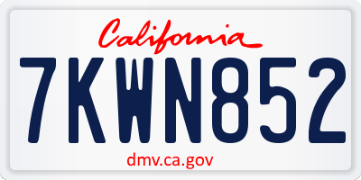 CA license plate 7KWN852