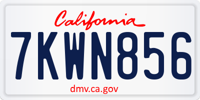 CA license plate 7KWN856