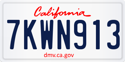 CA license plate 7KWN913