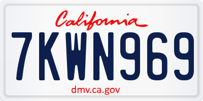 CA license plate 7KWN969