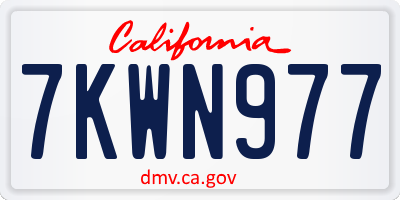 CA license plate 7KWN977