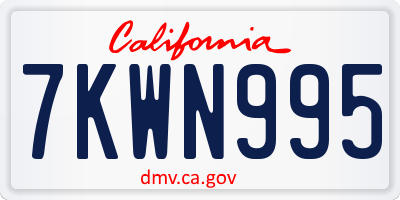 CA license plate 7KWN995