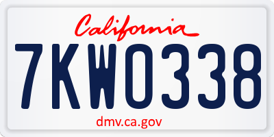 CA license plate 7KWO338