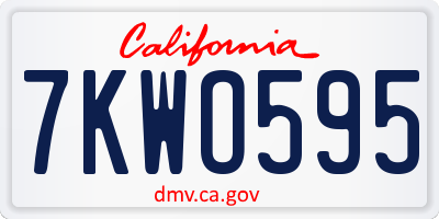 CA license plate 7KWO595