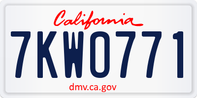 CA license plate 7KWO771