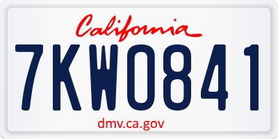 CA license plate 7KWO841