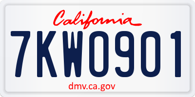 CA license plate 7KWO901