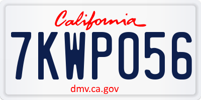 CA license plate 7KWP056