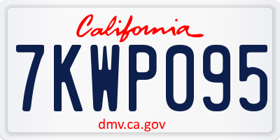 CA license plate 7KWP095