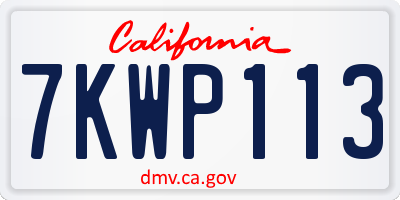 CA license plate 7KWP113