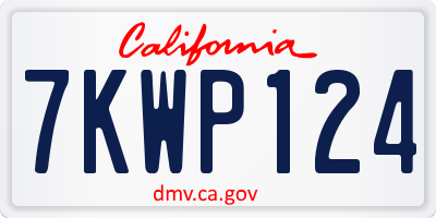 CA license plate 7KWP124