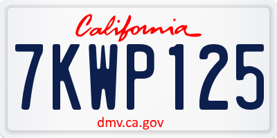 CA license plate 7KWP125