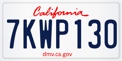 CA license plate 7KWP130