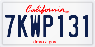 CA license plate 7KWP131
