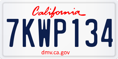 CA license plate 7KWP134