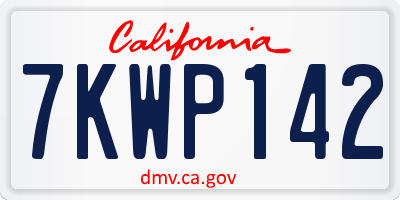 CA license plate 7KWP142