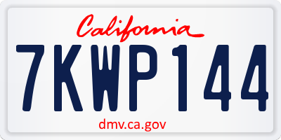 CA license plate 7KWP144