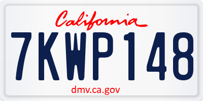 CA license plate 7KWP148