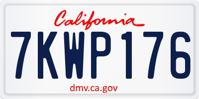 CA license plate 7KWP176