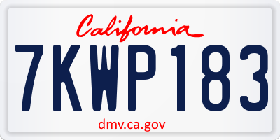 CA license plate 7KWP183