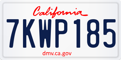 CA license plate 7KWP185