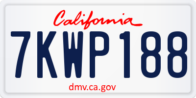 CA license plate 7KWP188