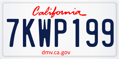 CA license plate 7KWP199