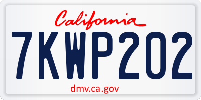 CA license plate 7KWP202