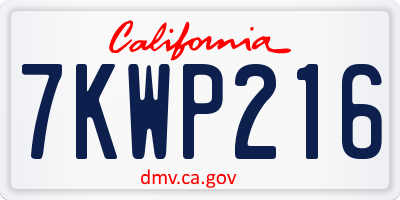 CA license plate 7KWP216
