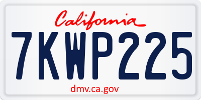 CA license plate 7KWP225
