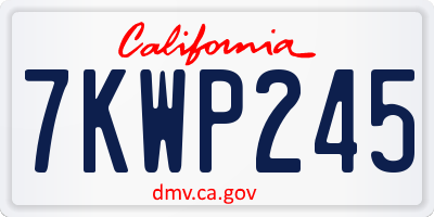 CA license plate 7KWP245