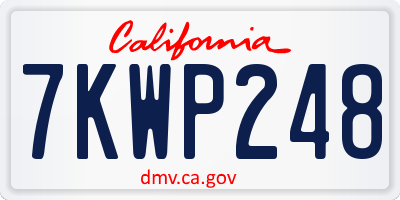 CA license plate 7KWP248