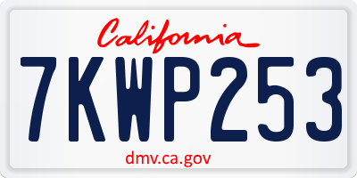 CA license plate 7KWP253
