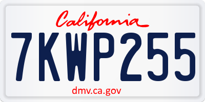 CA license plate 7KWP255