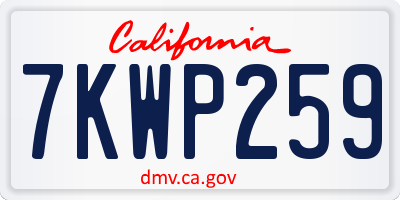 CA license plate 7KWP259