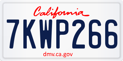 CA license plate 7KWP266