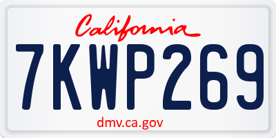 CA license plate 7KWP269