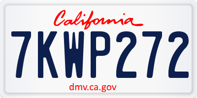 CA license plate 7KWP272