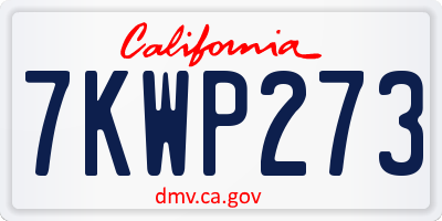 CA license plate 7KWP273