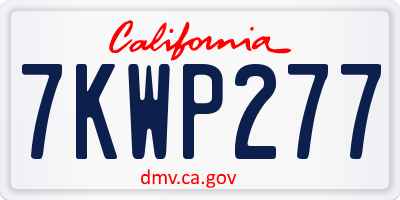 CA license plate 7KWP277