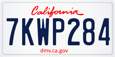 CA license plate 7KWP284
