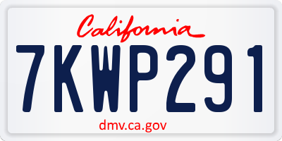 CA license plate 7KWP291