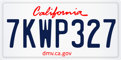 CA license plate 7KWP327