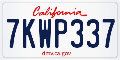 CA license plate 7KWP337