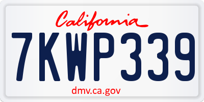 CA license plate 7KWP339